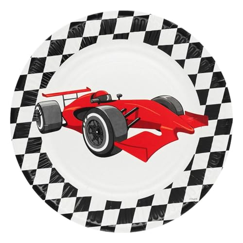 Boland 8 Stück Speed Racing Car Pappteller für Party und Geburtstag Formel Rennwagen 44777 von Boland