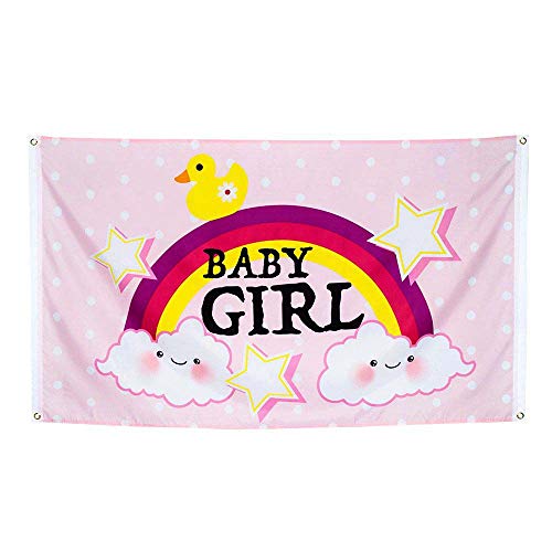 Boland 53216 - Fahne Baby Girl, Größe 90 x 150 cm, Polyester, Mädchen, Geburt, Baby Party, Banner, Wanddekoration, Hängedekoration, Mottoparty Boland 53216 - Fahne Baby Girl, Größe 90 x 150 cm, Polyester, Mädchen, Geburt, Baby Party, Banner, Wanddekoration, Hängedekoration, Mottoparty von Boland