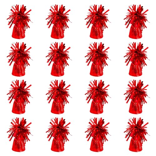 Boland - Ballongewicht mit Metallicfolie, 16 Stück, 160 - 180 g, Ballon Beschwerer, für Luftballons und Heliumballons, Rot Boland - Ballongewicht mit Metallicfolie, 16 Stück, 160 - 180 g, Ballon Beschwerer, für Luftballons und Heliumballons, Rot von Boland