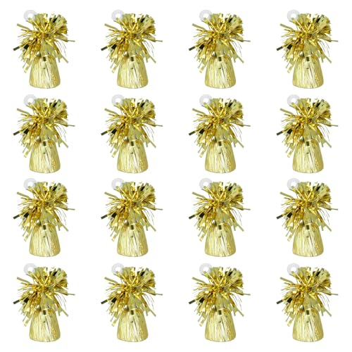Boland - Ballongewicht mit Metallicfolie, 16 Stück, 160 - 180 g, Ballon Beschwerer, für Luftballons und Heliumballons, Gold Boland - Ballongewicht mit Metallicfolie, 16 Stück, 160 - 180 g, Ballon Beschwerer, für Luftballons und Heliumballons, Gold von Boland