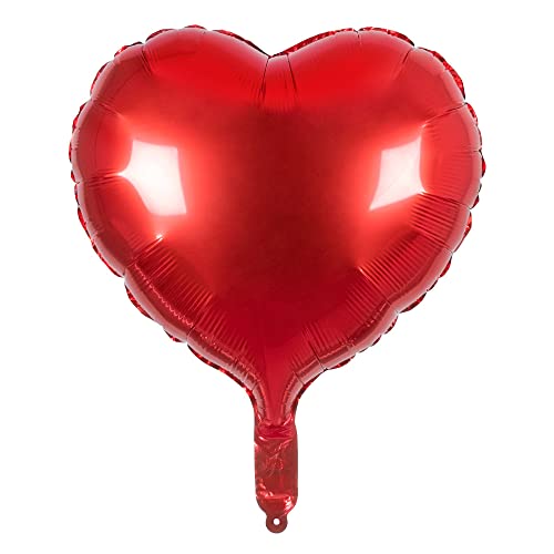 Boland - Folienballon Herz, Größe 40 x 45 cm, Ballon, für Luft und Helium geeignet, inkl. Strohhalm zum Aufblasen, Dekoration, Geschenk, Geburtstag von Boland