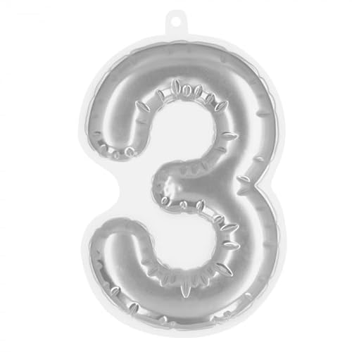 Boland - Folienballon Nummer Aufkleber Silber Nr.:3 von Boland