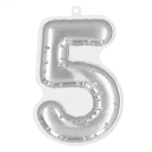 Boland - Folienballon Nummer Aufkleber Silber Nr.:5 von Boland