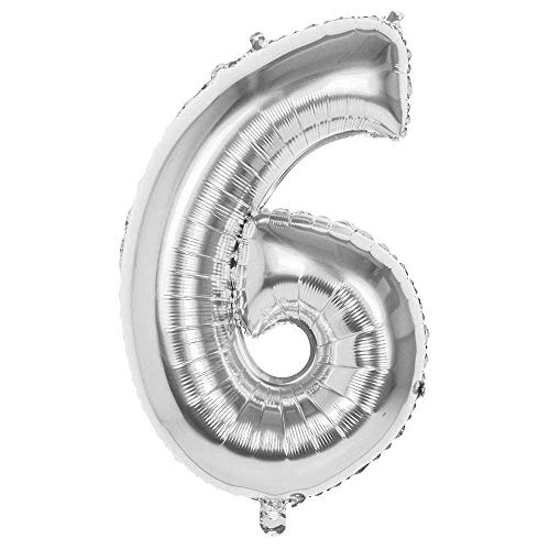 Boland - Folienballon Zahl, Silber 86 cm, Silber, Zahlenballon, Nummer, Ballon, Luft, Geburtstag, Jubiläum von Boland