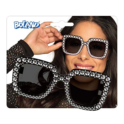 Boland - Partybrille Bling-Bling, für Erwachsene, Brille mit Strass, Spaßbrille, Karneval, Fasching, Fastnacht, Mottoparty, Halloween von Boland
