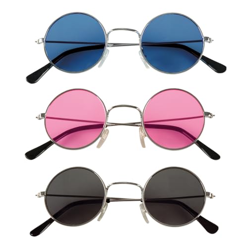 Boland - Partybrille im Set, 3 Stück, Brillen für Erwachsene, Spaßbrille, ohne Sehstärke, Sonnenbrille, Bad Taste Outfit, Zubehör für Faschingskostüme, Rosa, Schwarz Boland - Partybrille im Set, 3 Stück, Brillen für Erwachsene, Spaßbrille, ohne Sehstärke, Sonnenbrille, Bad Taste Outfit, Zubehör für Faschingskostüme, Rosa, Schwarz von Boland