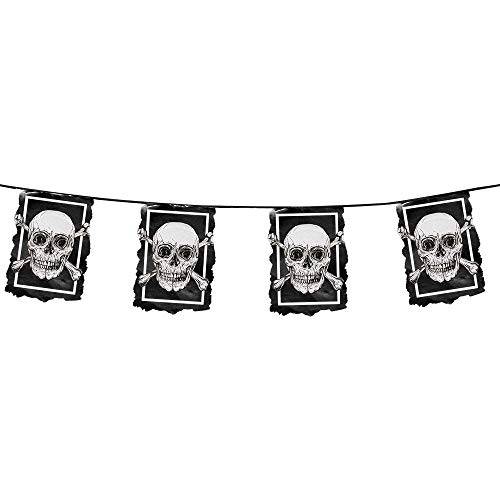 Boland 74100 - Wimpelkette Pirat, Länge 6 m, Freibeuter, Totenkopf, Hängedekoration, Girlande, Geburtstag, Party, Dekoration, Partygeschirr, Mottoparty, Karneval Boland 74100 - Wimpelkette Pirat, Länge 6 m, Freibeuter, Totenkopf, Hängedekoration, Girlande, Geburtstag, Party, Dekoration, Partygeschirr, Mottoparty, Karneval von Boland