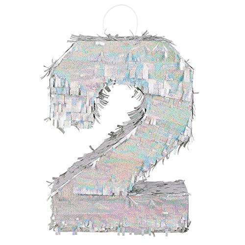 Boland - Zahlen Pinata, Größe 40 x 28 x 8 cm, holografische Ziffer, Nummer, Silber, Jubiläum, Geburtstag, Dekoration, Party-Spiel Boland - Zahlen Pinata, Größe 40 x 28 x 8 cm, holografische Ziffer, Nummer, Silber, Jubiläum, Geburtstag, Dekoration, Party-Spiel von Boland