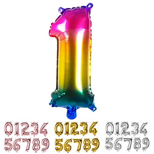 Boland - Folienballon Zahl, Größe 36 cm, Regenbogenfarben, Zahlenballon, Nummer, Ballon, Helium, Geburtstag, Jubiläum, Jubiläumsjahr, Lebensjahr, Überraschungsparty, Dekoration Boland - Folienballon Zahl, Größe 36 cm, Regenbogenfarben, Zahlenballon, Nummer, Ballon, Helium, Geburtstag, Jubiläum, Jubiläumsjahr, Lebensjahr, Überraschungsparty, Dekoration von Boland