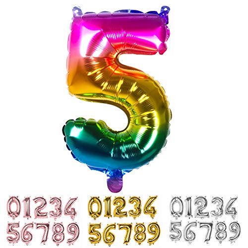 Boland - Folienballon Zahl, Größe 36 cm, Regenbogenfarben, Zahlenballon, Nummer, Ballon, Helium, Geburtstag, Jubiläum, Jubiläumsjahr, Lebensjahr, Überraschungsparty, Dekoration Boland - Folienballon Zahl, Größe 36 cm, Regenbogenfarben, Zahlenballon, Nummer, Ballon, Helium, Geburtstag, Jubiläum, Jubiläumsjahr, Lebensjahr, Überraschungsparty, Dekoration von Boland