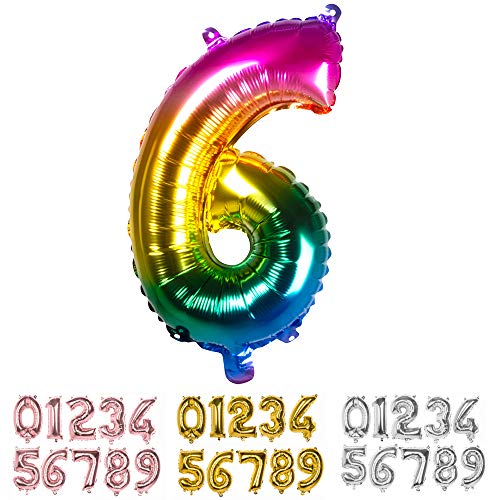 Boland - Folienballon Zahl, Größe 36 cm, Regenbogenfarben, Zahlenballon, Nummer, Ballon, Helium, Geburtstag, Jubiläum, Jubiläumsjahr, Lebensjahr, Überraschungsparty, Dekoration Boland - Folienballon Zahl, Größe 36 cm, Regenbogenfarben, Zahlenballon, Nummer, Ballon, Helium, Geburtstag, Jubiläum, Jubiläumsjahr, Lebensjahr, Überraschungsparty, Dekoration von Boland
