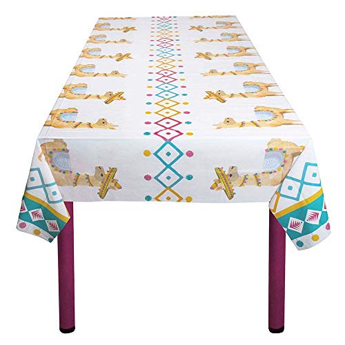 Boland 54438 - Tischdecke Lama, Größe 130 x 180 cm, aus Kunststoff, abwischbar, Tischtuch, Dekoration, Party, Sommer, Geburtstag Boland 54438 - Tischdecke Lama, Größe 130 x 180 cm, aus Kunststoff, abwischbar, Tischtuch, Dekoration, Party, Sommer, Geburtstag von Boland