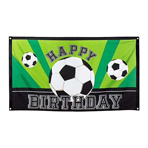 Boland 62502 - Fahne Happy Birthday, Größe 90 x 150 cm, Banner, Flagge, Fußball, Sport, Dekoration, Geburtstag, Mottoparty, grün, Einheitsgröße von Boland