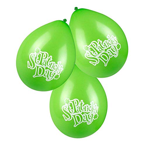 Boland 44918 - Ballons St Patrick's Day, 6 Stück, circa 25 cm, Dekoration für den irischen Feiertag, Irland, Hänge-Deko, Fahne, Motto-Party von Boland
