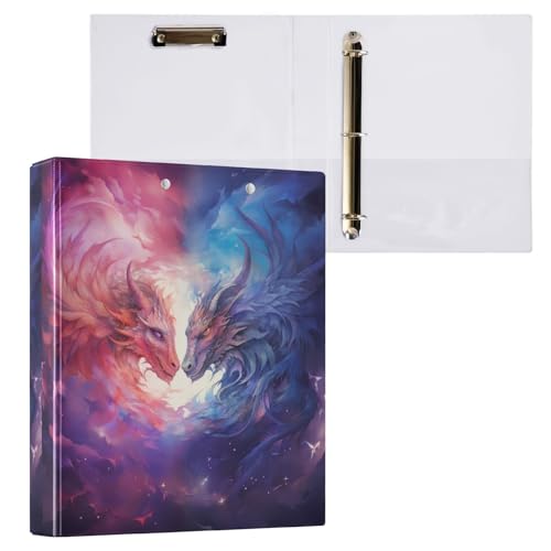 3-Ringbuch, rosa lila Drache, 3,8 cm, runder Ringbuch, 200 Blatt, Sichtbinder, A4-Papierbinder-Organizer für Zuhause, Schule, Büro, 1 Stück 3-Ringbuch, rosa lila Drache, 3,8 cm, runder Ringbuch, 200 Blatt, Sichtbinder, A4-Papierbinder-Organizer für Zuhause, Schule, Büro, 1 Stück von Bolaz