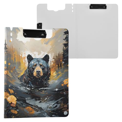Black Bear Faltbares Klemmbrett Ordner Binder Klemmbrett mit doppeltem niedrigem Profil Clip Wasserdicht für Business Office 360° Faltbar von Bolaz