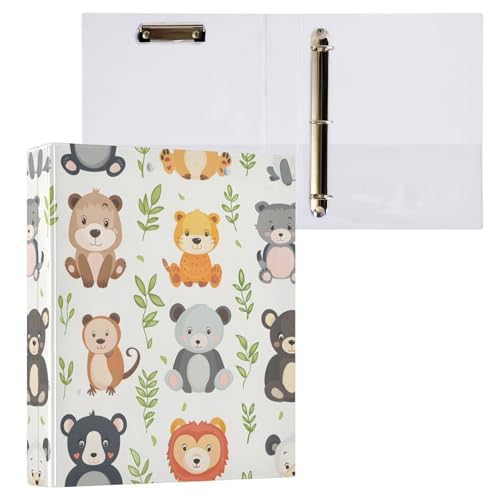 Ringbuch mit 3 Ringen, Tierbabys, 3,8 cm, rund, 200 Blatt, Sichtbinder, A4-Papierbinder-Organizer für Zuhause, Schule, Büro, 1 Stück Ringbuch mit 3 Ringen, Tierbabys, 3,8 cm, rund, 200 Blatt, Sichtbinder, A4-Papierbinder-Organizer für Zuhause, Schule, Büro, 1 Stück von Bolaz