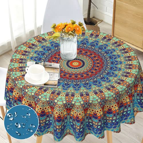 Tischdecke Abwaschbar Rund 150 Boho Style Mandala Runde Tischdecke für Draußen Polyester Outdoor Wetterfest Gartentischdecke für Küche Garten Gartentisch Esstisch Couchtisch Party Tischdecke Abwaschbar Rund 150 Boho Style Mandala Runde Tischdecke für Draußen Polyester Outdoor Wetterfest Gartentischdecke für Küche Garten Gartentisch Esstisch Couchtisch Party von Bold And Brash