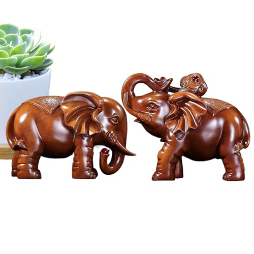 Bollisate Holzfigur Elefant - Elefant Figur aus Holz - EIN Paar handgefertigte rustikale Skulptur Kunstfigur für Wohnzimmer Schlafzimmer Theke Schreibtisch Tisch Bücher Bollisate Holzfigur Elefant - Elefant Figur aus Holz - EIN Paar handgefertigte rustikale Skulptur Kunstfigur für Wohnzimmer Schlafzimmer Theke Schreibtisch Tisch Bücher von Bollisate