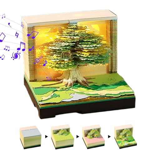 Bollisate Time Piece Kalender 2026,Papier Skulptur Notizblock - Dekorativer Papiermemo Block für Lehrer Studenten Freiberufler Schminktisch Nachttisch von Bollisate