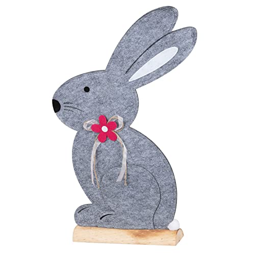 1x Grosser Osterhase aus Holz mit Filz für Dekoration Hauseingang grau 60cm Ostern, Frühling 1x Grosser Osterhase aus Holz mit Filz für Dekoration Hauseingang grau 60cm Ostern, Frühling von Bollweg