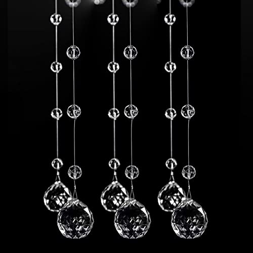 Klare Glasperlen zum Aufhängen für Tafelaufsätze, Kristallperlen, Vorhang, Kronleuchter, Weihnachtsbaumschmuck, Türschnur, hängende Deckendekoration, Zubehör (1,8 m, 5 Stück) von Bolo.ban