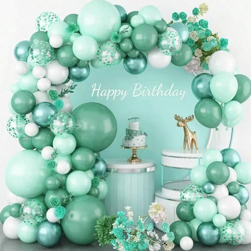 Boloshine Ballon Bogen Set Grün, 94 Stück Grün Weiß Luftballons Geburtstag Hochzeit mit Konfetti Grün Ballons, Luftballons Grün Girlande Set für Baby Shower, Brautparty, Geburtstag Deko Boloshine Ballon Bogen Set Grün, 94 Stück Grün Weiß Luftballons Geburtstag Hochzeit mit Konfetti Grün Ballons, Luftballons Grün Girlande Set für Baby Shower, Brautparty, Geburtstag Deko von BoloShine