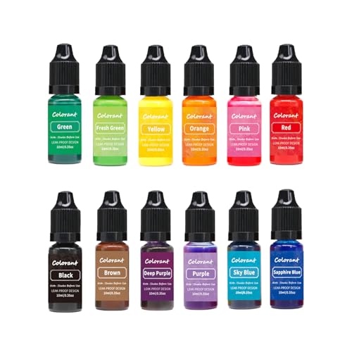 Bolosa® 12 Kerzenfarbe, Hochkonzentrierte Kerzenwachs Farbe, Kerzenfarben, Kann für Kerzenherstellung, Kerzen Selber Machen, Seifenfarbe, Geeignet für Bienenwachs, Sojawachs, Paraffinwachs, Geleewachs von Bolosa