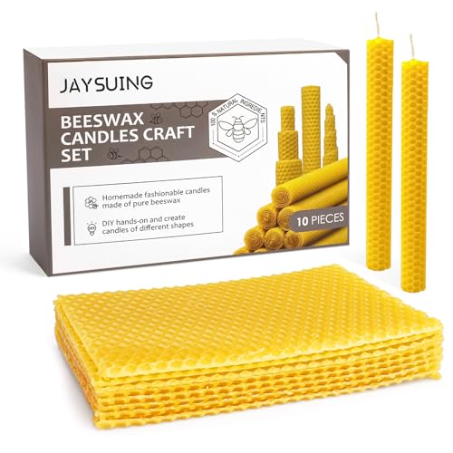 Bolosa 10 Stück Bienenwachsplatten, Wachsplatten für Kerzen, Wachsplatten, Bienenwachskerzen, Wachsplatten für Kerzen, Geeignet für Handwerkliche Geschenke, Eltern Kind Bastelaktion, (13,2 x 9cm) von Bolosa