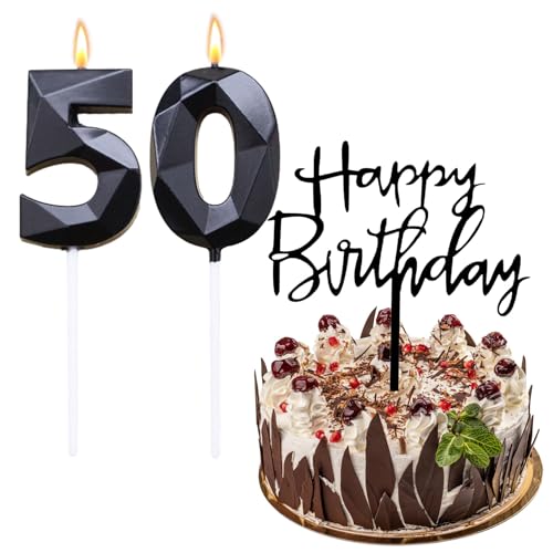 Bolosa 50. Geburtstag Mann und Frau, Kerzen fr Party (Schwarz) von Bolosa