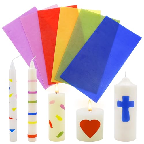 Bolosa 6 Bienenwachsplatten, Wachsplatten für Kerzen, Taufkerze Selber machen set, Kerzen Selber Machen Set, Wachsplatten zum Kerzen Verzieren, Kerzen Bemalen Set, für Erwachsene und Kinder(14x7,5cm Bolosa 6 Bienenwachsplatten, Wachsplatten für Kerzen, Taufkerze Selber machen set, Kerzen Selber Machen Set, Wachsplatten zum Kerzen Verzieren, Kerzen Bemalen Set, für Erwachsene und Kinder(14x7,5cm von Bolosa