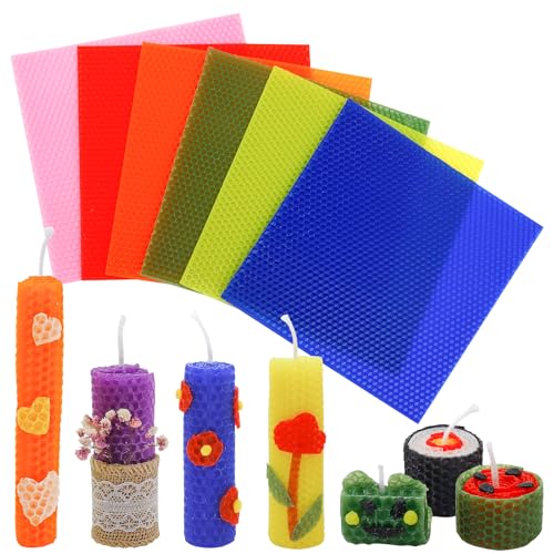 Bolosa 6 Bienenwachsplatten, Wachsplatten für Kerzen, Taufkerze Selber machen set, Kerzen Selber Machen Set, Wachsplatten zum Kerzen Verzieren, Kerzen Bemalen Set, für Erwachsene und Kinder(20x20cm) Bolosa 6 Bienenwachsplatten, Wachsplatten für Kerzen, Taufkerze Selber machen set, Kerzen Selber Machen Set, Wachsplatten zum Kerzen Verzieren, Kerzen Bemalen Set, für Erwachsene und Kinder(20x20cm) von Bolosa