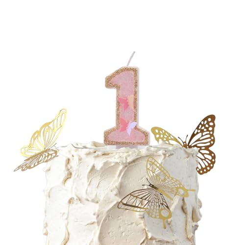 Bolosa Geburtstagskerzen Zahlen 1, Kerze 1. Geburtstag, Schmetterling Geburtstagskerzen, Geburtstagskerzen Kinder, Geburtstagskerzen fürTorte, Birthday Candles, mit Tortendeko, Gold und Rosa Bolosa Geburtstagskerzen Zahlen 1, Kerze 1. Geburtstag, Schmetterling Geburtstagskerzen, Geburtstagskerzen Kinder, Geburtstagskerzen fürTorte, Birthday Candles, mit Tortendeko, Gold und Rosa von Bolosa