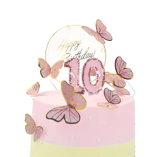 Bolosa Geburtstagskerzen Zahlen 10, Kerze 10. Geburtstag, Schmetterling Geburtstagskerzen, Geburtstagskerzen Kinder, Geburtstagskerzen fürTorte, Birthday Candles, mit Happy Birthday Tortendeko, Rosa Bolosa Geburtstagskerzen Zahlen 10, Kerze 10. Geburtstag, Schmetterling Geburtstagskerzen, Geburtstagskerzen Kinder, Geburtstagskerzen fürTorte, Birthday Candles, mit Happy Birthday Tortendeko, Rosa von Bolosa