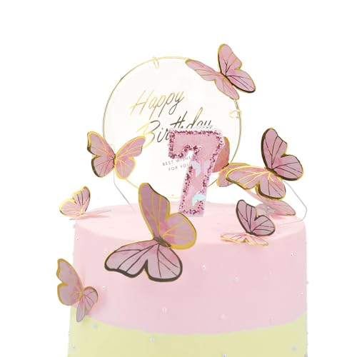 Bolosa Geburtstagskerzen Zahlen 7, Kerze 7. Geburtstag, Schmetterling Geburtstagskerzen, Geburtstagskerzen Kinder, Geburtstagskerzen fürTorte, Birthday Candles, mit Happy Birthday Tortendeko, Rosa Bolosa Geburtstagskerzen Zahlen 7, Kerze 7. Geburtstag, Schmetterling Geburtstagskerzen, Geburtstagskerzen Kinder, Geburtstagskerzen fürTorte, Birthday Candles, mit Happy Birthday Tortendeko, Rosa von Bolosa
