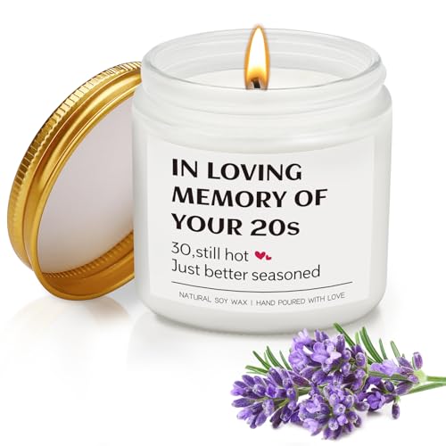 Lustige Kerze zum 30. Geburtstag für Frauen, handgefertigte Lavendelduft, Kerze zum 30. Geburtstag, Geschenkideen, Geburtstagsdekorationen für Sie, Ihn, Ehefrau, Freundin, Schwester, Tochter, Freund von Bolosa