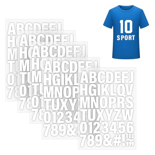 Vinyl-Buchstaben und Zahlen zum Aufbügeln für Kleidung, 5,1 cm von A bis Z, und 0–9, individuelle Wärmeübertragungen zum Aufbügeln für T-Shirt, Jersey, Hüte, Drucken, Basteln, 5 Bögen, 210 Stück Vinyl-Buchstaben und Zahlen zum Aufbügeln für Kleidung, 5,1 cm von A bis Z, und 0–9, individuelle Wärmeübertragungen zum Aufbügeln für T-Shirt, Jersey, Hüte, Drucken, Basteln, 5 Bögen, 210 Stück von Bolosa