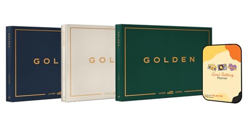 Jung Kook (BTS) GOLDEN Album [SHINE + SOLID + SUBSTANCE (3 ver.) Full Album Set]+Pre Order Benefits+BolsVos Exclusive K-POP Inspired Digital Merches (Goal Setting Planner, Sticker Pack) von BolsVos