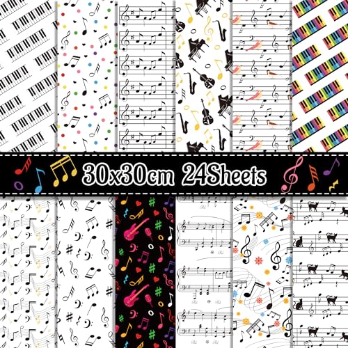 24 Blatt Musiknoten Scrapbook Papierblock doppelseitig schwarz weiß Musik Themed Muster Dekoratives Bastelpapier für Kartenherstellung Fotoalbum Journal DIY Handwerk, 30 x 30 cm 24 Blatt Musiknoten Scrapbook Papierblock doppelseitig schwarz weiß Musik Themed Muster Dekoratives Bastelpapier für Kartenherstellung Fotoalbum Journal DIY Handwerk, 30 x 30 cm von Bolsome