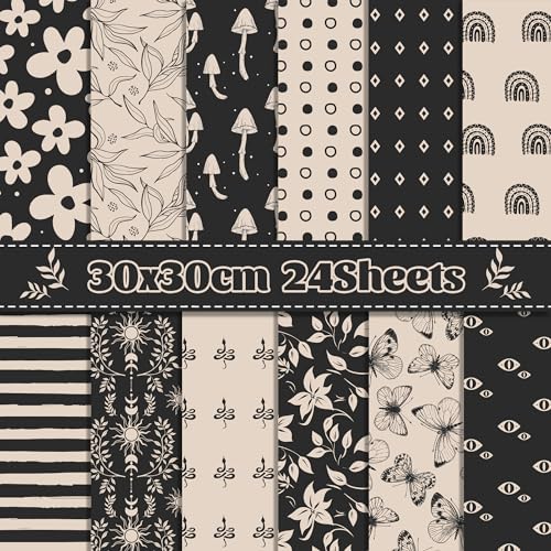 24 Blatt Schwarz Weiß Boho Scrapbook Papierblock Doppelseitig Schwarz Elfenbein Beige Retro Böhmisches Muster Dekoratives Bastelpapier für Kartenherstellung Fotoalbum Journal DIY Handwerk, 11,8 x 11,8 24 Blatt Schwarz Weiß Boho Scrapbook Papierblock Doppelseitig Schwarz Elfenbein Beige Retro Böhmisches Muster Dekoratives Bastelpapier für Kartenherstellung Fotoalbum Journal DIY Handwerk, 11,8 x 11,8 von Bolsome