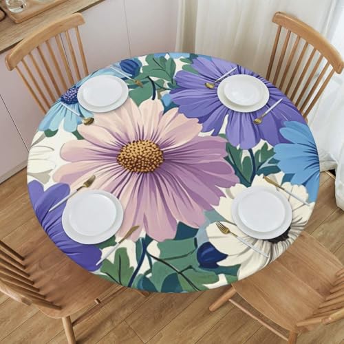 Boltpack Bunte Tischdecke mit schönem Blumendruck und elastischem Rand, runde Tischdecke, waschbar, wiederverwendbar, Tischdecke für Küche, Esszimmer, Party Boltpack Bunte Tischdecke mit schönem Blumendruck und elastischem Rand, runde Tischdecke, waschbar, wiederverwendbar, Tischdecke für Küche, Esszimmer, Party von Boltpack