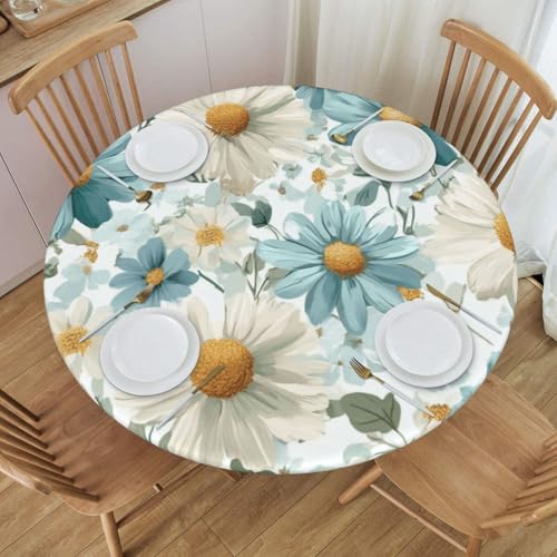 Boltpack Bunte Tischdecke mit schönem Blumendruck und elastischem Rand, runde Tischdecke, waschbar, wiederverwendbar, Tischdecke für Küche, Esszimmer, Party Boltpack Bunte Tischdecke mit schönem Blumendruck und elastischem Rand, runde Tischdecke, waschbar, wiederverwendbar, Tischdecke für Küche, Esszimmer, Party von Boltpack