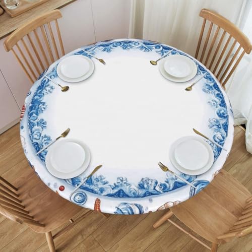 Boltpack Sommer-Tischdecke mit Seestern-Motiv, mit elastischem Rand, runde Tischdecke, waschbar, wiederverwendbar, Tischdecke für Küche, Esszimmer, Party Boltpack Sommer-Tischdecke mit Seestern-Motiv, mit elastischem Rand, runde Tischdecke, waschbar, wiederverwendbar, Tischdecke für Küche, Esszimmer, Party von Boltpack