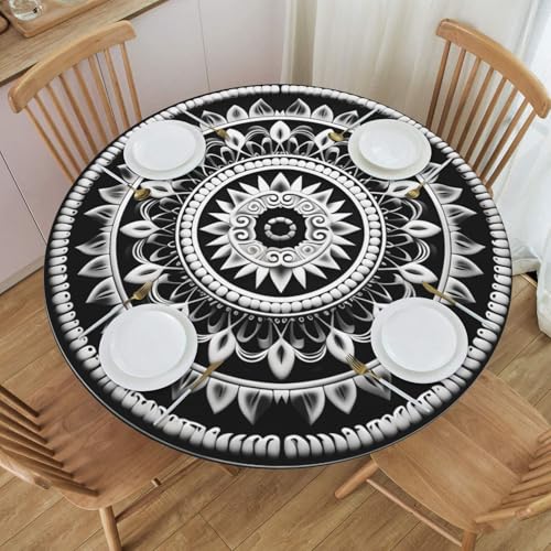 Boltpack Tischdecke im Bohemian-Stil, mit elastischem Rand, runde Tischdecke, waschbar, wiederverwendbar, Tischdecke für Küche, Esszimmer, Party Boltpack Tischdecke im Bohemian-Stil, mit elastischem Rand, runde Tischdecke, waschbar, wiederverwendbar, Tischdecke für Küche, Esszimmer, Party von Boltpack