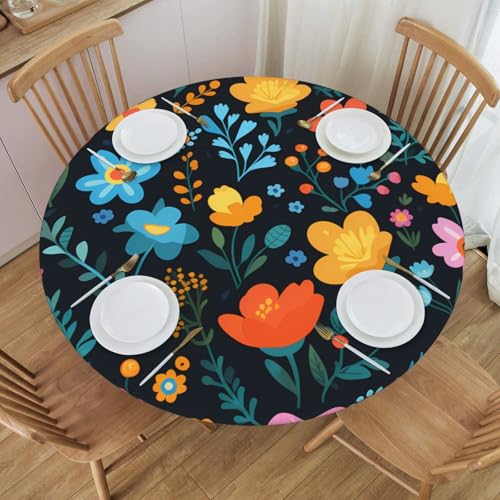 Boltpack Tischdecke mit Aquarell-Blumendruck, mit elastischem Rand, runde Tischdecke, waschbar, wiederverwendbar, Tischdecke für Küche, Esszimmer, Party Boltpack Tischdecke mit Aquarell-Blumendruck, mit elastischem Rand, runde Tischdecke, waschbar, wiederverwendbar, Tischdecke für Küche, Esszimmer, Party von Boltpack