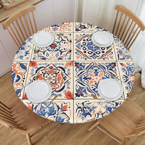 Boltpack Tischdecke mit Blumendruck und elastischem Rand, runde Tischdecke, waschbar, wiederverwendbar, Tischdecke für Küche, Esszimmer, Party Boltpack Tischdecke mit Blumendruck und elastischem Rand, runde Tischdecke, waschbar, wiederverwendbar, Tischdecke für Küche, Esszimmer, Party von Boltpack