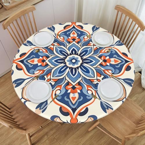 Boltpack Tischdecke mit Blumendruck und elastischem Rand, runde Tischdecke, waschbar, wiederverwendbar, Tischdecke für Küche, Esszimmer, Party Boltpack Tischdecke mit Blumendruck und elastischem Rand, runde Tischdecke, waschbar, wiederverwendbar, Tischdecke für Küche, Esszimmer, Party von Boltpack