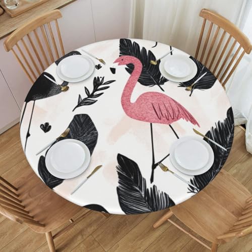 Boltpack Tischdecke mit Flamingo-Druck und elastischem Rand, runde Tischdecke, waschbar, wiederverwendbar, Tischdecke für Küche, Esszimmer, Party Boltpack Tischdecke mit Flamingo-Druck und elastischem Rand, runde Tischdecke, waschbar, wiederverwendbar, Tischdecke für Küche, Esszimmer, Party von Boltpack