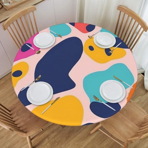 Boltpack Tischdecke mit Leopardenmuster und elastischem Rand, runde Tischdecke, waschbar, wiederverwendbar, Tischdecke für Küche, Esszimmer, Party von Boltpack