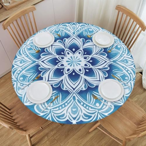 Boltpack Tischdecke mit Mandala-Druck, rund, waschbar, wiederverwendbar, für Küche, Esszimmer, Party, Blau Boltpack Tischdecke mit Mandala-Druck, rund, waschbar, wiederverwendbar, für Küche, Esszimmer, Party, Blau von Boltpack